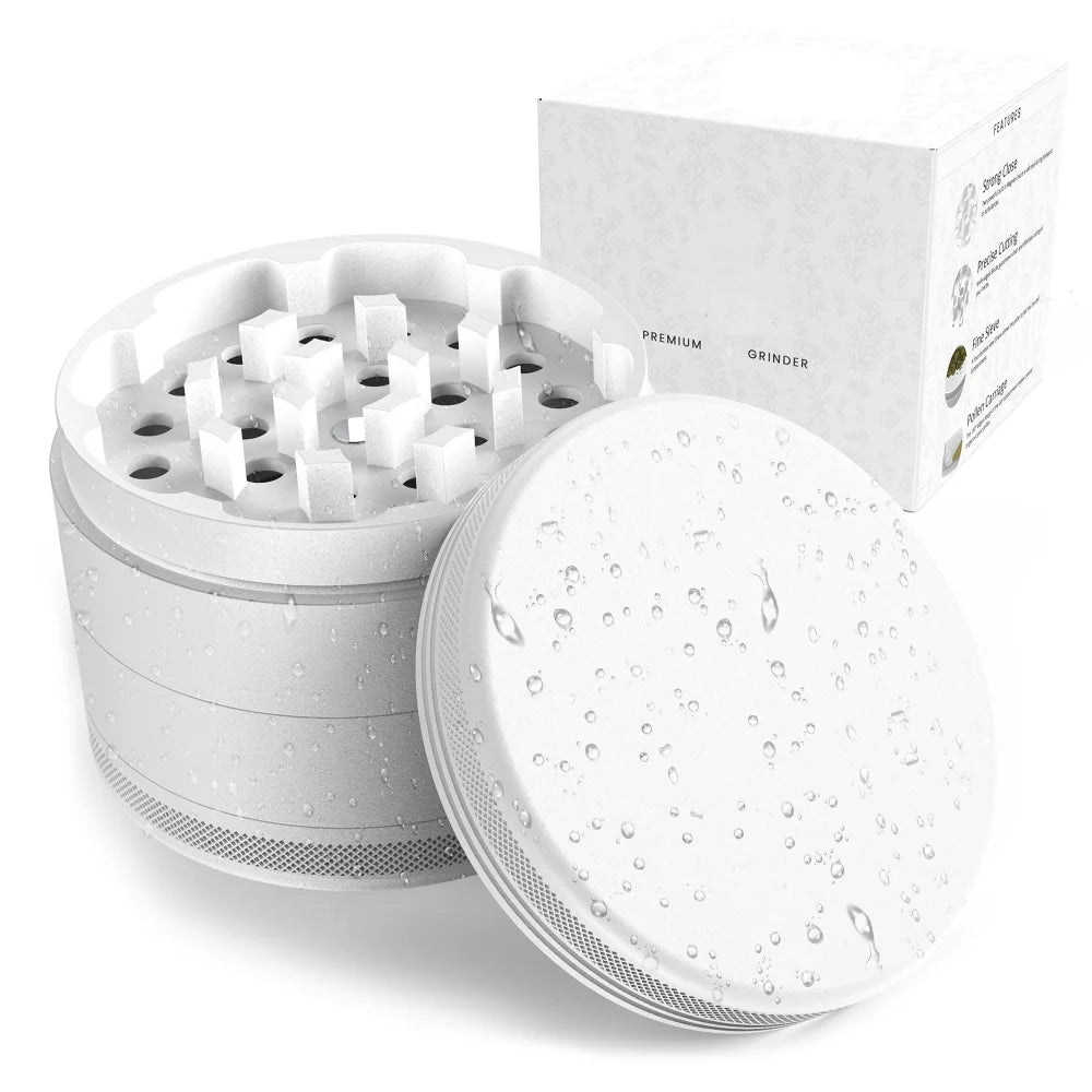 Ceramic Coating Grinder White Nonstick (Smell Proof) Ceramic Coating Metal Grinder-4 Layers 63Mm/2.5"