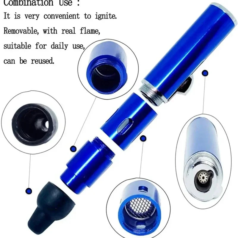 Hot Selling Aromatherapy Lighter Portable Mini Metal Pipe with Volcanic Stone