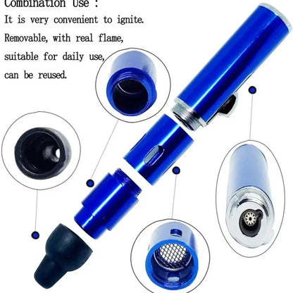Hot Selling Aromatherapy Lighter Portable Mini Metal Pipe with Volcanic Stone